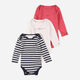 Body dziecięce komplet 3 szt Tommy Hilfiger KN0KN01254-YBR 68 cm Biały (8720116091823) - obraz 1