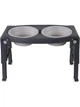 Миска подвійна для собак і котів Dexas Adjustable Height 2хPet Feeder з регульованими ніжками 960 мл Сірий (PW120432429) - зображення 1