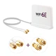 Антенна универсальная двойная WiFi 6E 4G GSM 7dBi 2.4/5.8GHz RP SMA выносная 2м для роутеров модемов репитеров - изображение 2