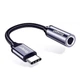 Адаптер переходник Essager Type-C-3.5мм Aux для наушников Jack AUX Headphone Adapter Cable DAC чип Black (YM1445) - изображение 1