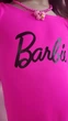 Купальник детский сдельный с надписью Barbie 134-140 розовый - изображение 5