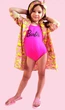 Купальник детский сдельный с надписью Barbie 134-140 розовый - изображение 6