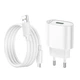 Мережевий зарядний пристрій HOCO C109A + кабель USB - Micro USB Fighter QC3.0 18W White - изображение 5