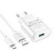 Мережевий зарядний пристрій HOCO C109A + кабель USB - Micro USB Fighter QC3.0 18W White - изображение 6