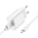 Мережевий зарядний пристрій HOCO C109A + кабель USB - Micro USB Fighter QC3.0 18W White - изображение 7