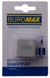 Точилка BUROMAX CUBE, RUBBER TOUCH, 1 отв., контейнер, пласт. корпус (BM.4757-1g) - изображение 1
