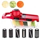 Мультислайсер Овощерезка для овощей и фруктов Slicer 6 in 1 Красный c контейнером (SH7711677) - изображение 1