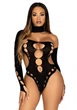 Бесшовное боди на одно плечо Leg Avenue Seamless thong back bodysuit, One Size, черное - изображение 1