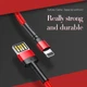 Кабель для зарядки Lightning Apple iphone BASEUS Cafule Special Edition 1M 2.4A Черно-Красный (CALKLF-G91) - изображение 6