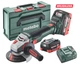 Акумуляторна безщіткова кутова шліфувальна машина Metabo WB 18 LTX BL 15-125 Quick 18V 2x5.5Ah LiHD + ЗП ASC 145; metaBOX 165 L (601730660) - зображення 1