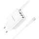 Сітчастий зарядний пристрій BOROFONE BA79A Clever four-port PD20W(1C3A) Charger Set (Type-C to Type-C) White (6941991102714) - зображення 2