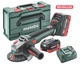 Аккумуляторная бесщеточная угловая шлифмашина Metabo WVB 18 LT BL 11-125 Quick 18V 2x5.5Ah LiHD + ЗУ ASC 145; metaBOX 165 L (613057660) - изображение 1