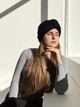 Шапка тюрбан тепла зимова з ангори D.Hats чорного кольору - зображення 4