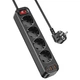 Подовжувач мережевий HOCO NS1 2USB/1Type-C, 4Розетки, 4000W, 20W/3A, Power Delivery/Quick Charge, 1.8м Чорний - изображение 3