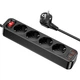 Подовжувач мережевий HOCO NS1 2USB/1Type-C, 4Розетки, 4000W, 20W/3A, Power Delivery/Quick Charge, 1.8м Чорний - изображение 4