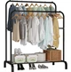 Напольная двойная стойка - вешалка для одежды и обуви Loft Rack стальная Черный - изображение 2