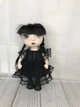 Авторская текстильная кукла для девочек ручной работы интерьерная Wednesday Addams Венздей 24см - изображение 4