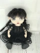 Авторская текстильная кукла для девочек ручной работы интерьерная Wednesday Addams Венздей 24см - изображение 6