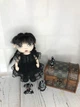 Авторская текстильная кукла для девочек ручной работы интерьерная Wednesday Addams Венздей 24см - изображение 8