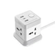 Удлинитель сетевой XO WL20, 4 розетки, 2USB, Type-C, 2 м, серо-белый - изображение 3