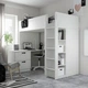 Кровать-чердак IKEA СМОСТАД, белый белый, с письменным столом с 3 ящиками, 90x200 см, 594.288.73 - изображение 2