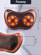 Универсальная массажная подушка-бабочка для разных частей тела MASSAGE PILLOW № A2-47 с подогревом Коричневая - изображение 6