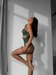 Комплект жіночої білизни з прозорого мережива 2120/4 Simply sexy Зелений S - зображення 8