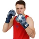 Перчатки боксерские на липучке Matsa Training 0033 4 унции Blue-White - изображение 7