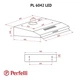 Кухонная вытяжка Perfelli PL 6042 W LED, белая плоская стандартная под навесной шкаф со стеклянным козырьком - изображение 3