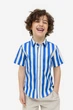 Рубашка с короткими рукавами ярко-синяя Полосатая H&M 92см (400094438) - изображение 4