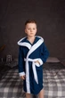Махровый детский халат IDEAL TEXTILE с капюшоном, 380 г/м2, темно-синий +белый на 5 лет. 116 – 122 см - изображение 6