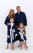 Махровый детский халат IDEAL TEXTILE с капюшоном, 380 г/м2, темно-синий +белый на 10 лет. 134 – 140 см - изображение 4