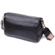 Класична шкіряна сумка з оригінальною плечовою лямкою Vintage 22405 Чорна - зображення 2