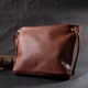 Трапециевидная сумка для женщин на плечо из натуральной кожи Vintage 22397 Коричневая - изображение 6