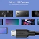 Кабель UGREEN US289 USB 2.0 to Micro Cable Nickel Plating 2A 3m Black (60827) - изображение 5