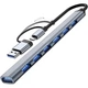 Type-C хаб с адаптером на USB, концентратор / разветвитель для ноутбука Addap UH-04D, на 7 портов USB, Gray - изображение 1