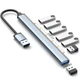 Портативний USB-A HUB / концентратор Digital Lion UH04, хаб 7в1: 6 x USB 2.0, 1 x USB 3.0, Silver - зображення 2