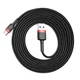 Кабель Baseus Cafule USB 2.0 to Type-C 2A 2 метра Черно-Красный (CATKLF-C91) - изображение 3
