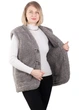 Жилетка женская теплая двухсторонняя из овчины серая 4XL - изображение 6