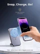 Магнітна батарея UGREEN PB206 Magnetic Magsafe Powerbank 10 000mAh 20W USB-C зі складною підставкою Бездротовий портативний павербанк White - зображення 8