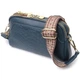 Женская кожаная сумка Vintage синяя 22x14x6,5 см маленькая на два отделения 60799 - изображение 14