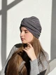 Шапка тюрбан из ангоры зимняя D.Hats серого цвета - изображение 2