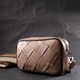 Модна шкіряна сумка з плетіннями для стильних жінок Vintage 22х14х7,5 см (sum0029009) - зображення 8