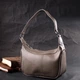 Серая женская кожаная сумка полукруглого формата Vintage маленького размера (bg224fash12) - изображение 9