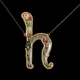 Кулон з латуні Michal Negrin у вигляді літери "h" з кристалами Swarovski - зображення 2