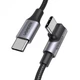 Кабель зарядный Ugreen Type-C 2.0 угловой для быстрой зарядки PD 3 м Black (US334) - изображение 2