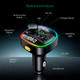 Автомобильный FM ФМ модулятор Terra С22, Bluetooth 5.0, трансмиттер, вольтметр, быстрая зарядка QC3.0 - изображение 7