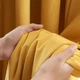2-е бархатные шторы MIULEE Непрозрачные термошторы с люверсами комплект х2 горчично-желтый 140х245 см коэффициент затемнения 65% 280 г/м² B07NWG325J - изображение 7