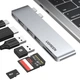 USB-хаб UGREEN CM380 Dual USB-C To HDMI+2xUSB 3.0 A+TF/SD+USB-C Female Converter Space Gray (80856) - зображення 2