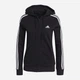 Толстовка на молнии с капюшоном на флисе женская Adidas W 3S Fl Fz Hd GM5567 L/S Черная (4065429756316) - изображение 3